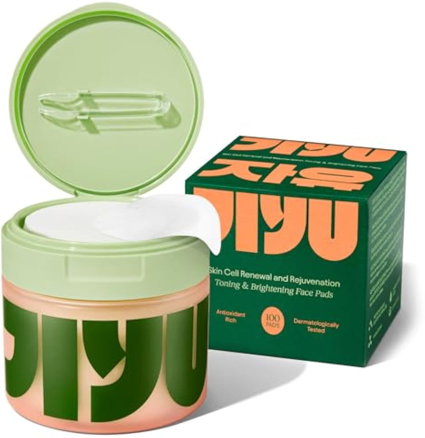 Jiyu Korean Skincare Anti-Aging Toner Pads with Snail Mucin, Centella Asiatica, Niacinamide, Peptide Complex - 100 ct.