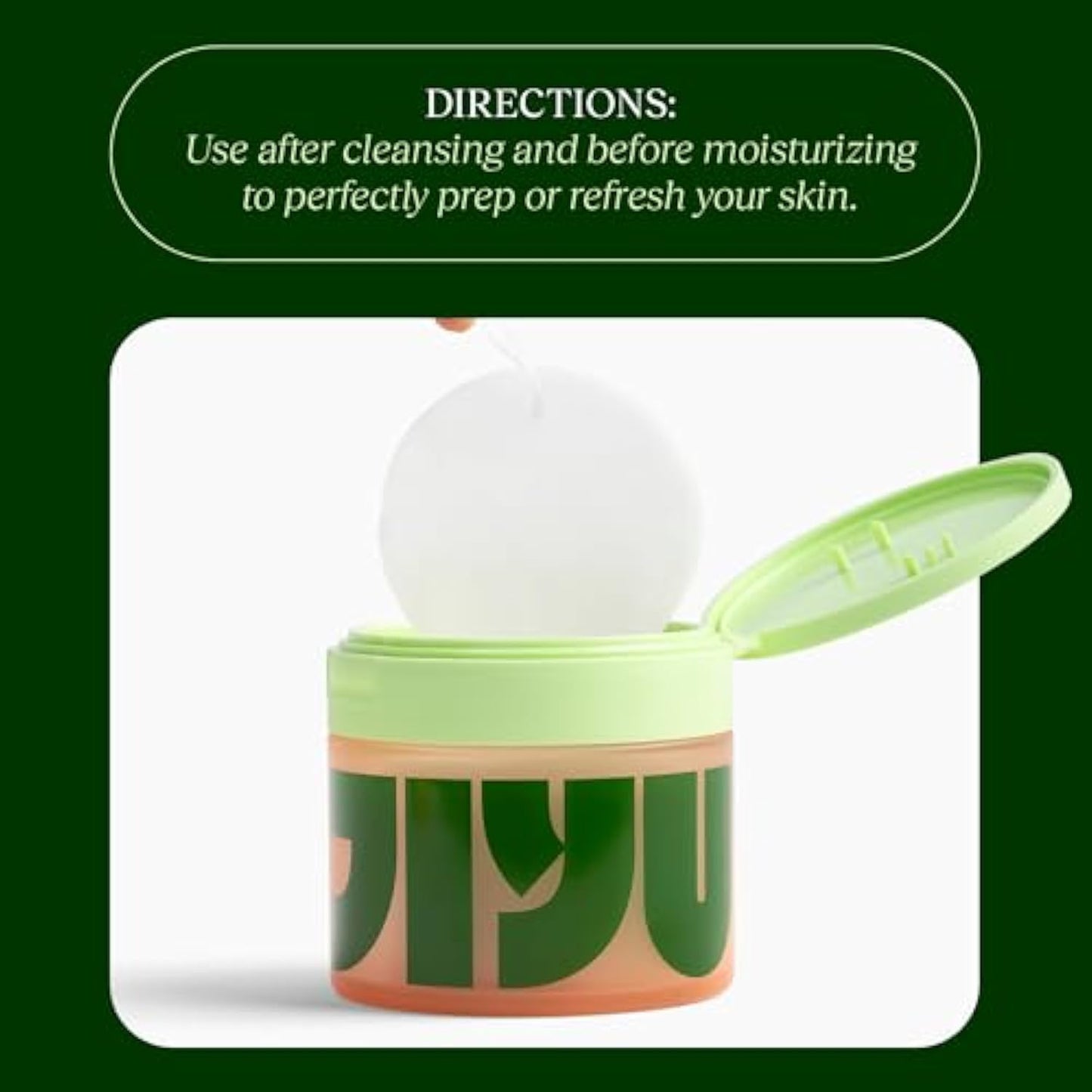 Jiyu Korean Skincare Anti-Aging Toner Pads with Snail Mucin, Centella Asiatica, Niacinamide, Peptide Complex - 100 ct.