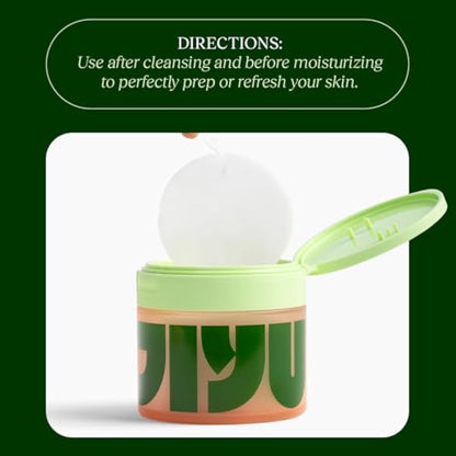 Jiyu Korean Skincare Anti-Aging Toner Pads with Snail Mucin, Centella Asiatica, Niacinamide, Peptide Complex - 100 ct.